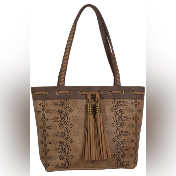 Catchfly Studios | Laser Cut Roses Zippered Tote - Picture 2 of 2